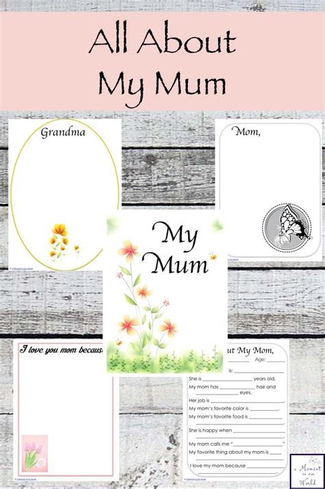 All About My Mum Printables In 2021 Mothers Day Printables Mothers