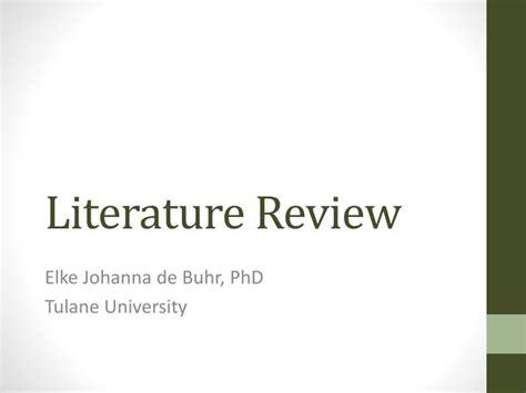 Ppt Literature Review Powerpoint Presentation Free Download Id1891953