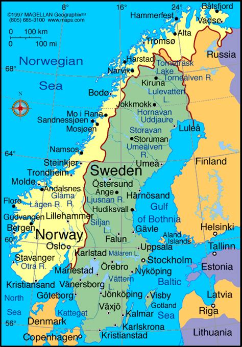 Map Of Norway Norge Geografi Sverige