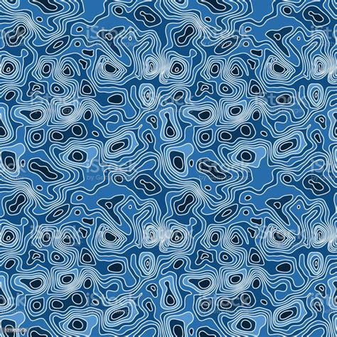 Seamless Classic Blue Wavy Pattern Vector Background Stock Illustration