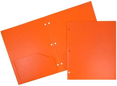 Folders Plastic 3 Holes Orange Penn Christian Academy