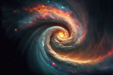Universe Cosmic Spiral Galaxy Black Hole In Center Of The Spiral