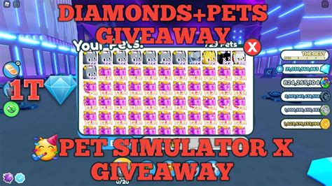 Live Pet Simulator X Giveaway Million Gem Giveaway Pet Sim X