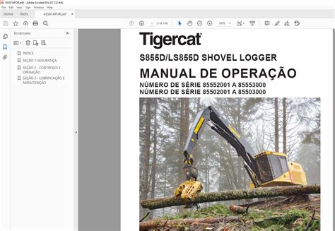 Tigercat S855D LS855D SHOVEL LOGGER MANUAL DE OPERAÇÃO PDF DOWNLOAD