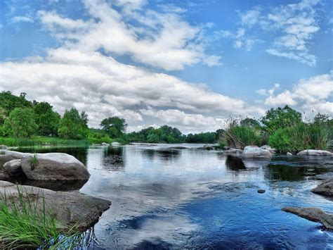 Blue Sky And River River Bank Landscape Photography Wallpaper Preview