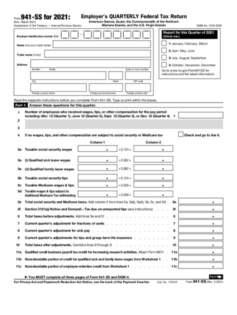 2021 Form Irs 941 Ss Fill Online Printable Fillable Blank Pdffiller