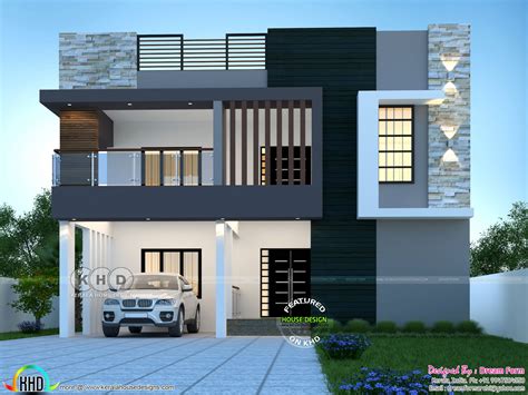Bedrooms Sq Ft Duplex Modern Home Design Kerala Home Design
