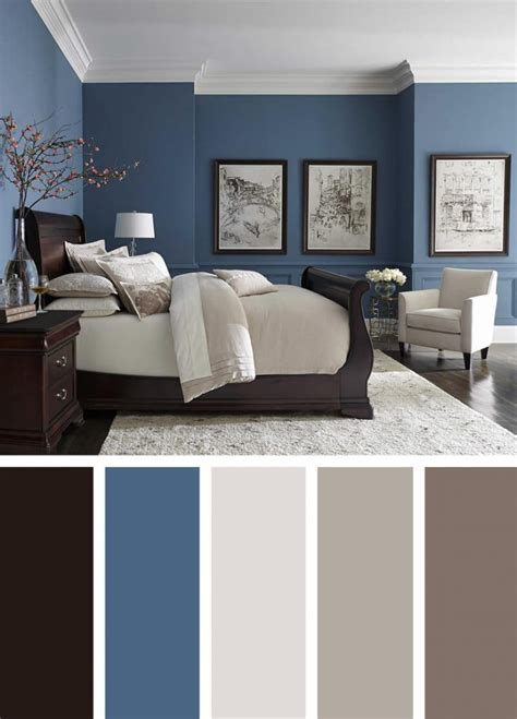 Blue Walls Dark Floors Bright Neutrals Room Color Ideas Bedroom Best