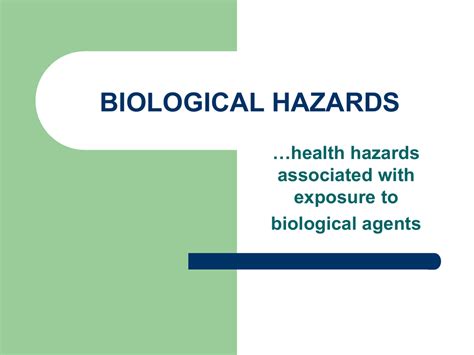 Biological Hazards Health And Human Services