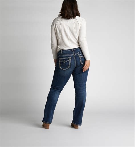 Suki Mid Rise Curvy Slim Bootcut Jeans Silver Jeans