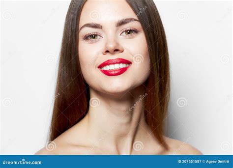 Woman Happy Smile Naked Shoulders Body Care Stock Image Image Of Attractive Model