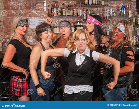 Female Gang Laughing At Funny Nerd Stock Images Image 29038494