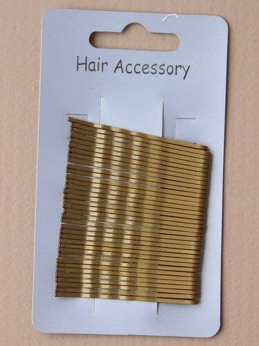 Card Of 36 Hair Grips Blonde Bobby Pins Kirby Grips Slides Clips Ebay