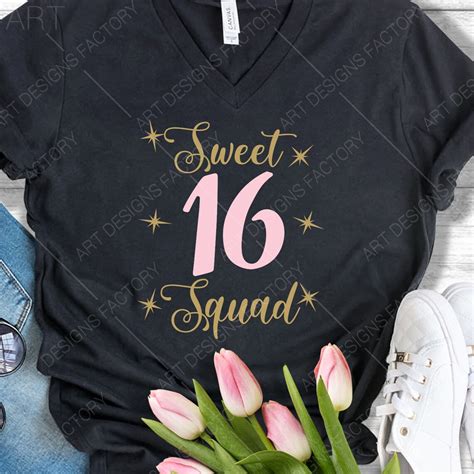 Sweet 16 Squad Svg Sweet 16 Svg Sixteenth Birthday Svg 16th Etsy