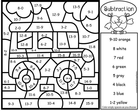 Free Printable Color By Number Addition And Subtraction
