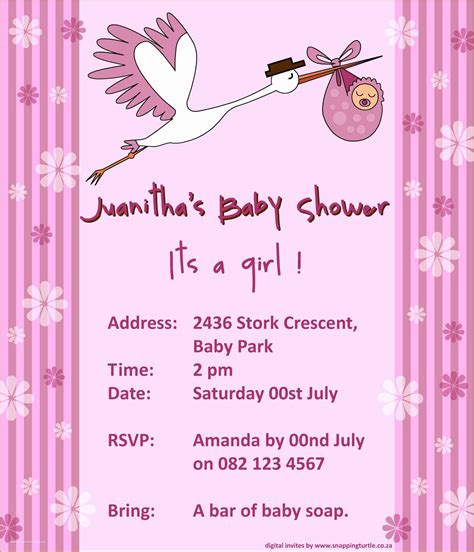 Free Baby Shower Invitations Templates Pdf Of Free Printable Template