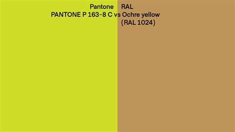 Pantone P 163 8 C Vs Ral Ochre Yellow Ral 1024 Side By Side Comparison
