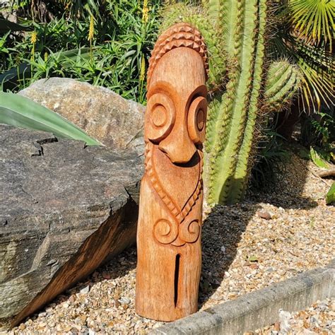 Statue Totem Tiki Bois Vanuatu Cm