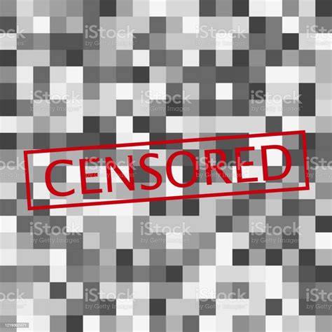 Pixel Censored Sign Black Censor Bar Concept Stock Illustration