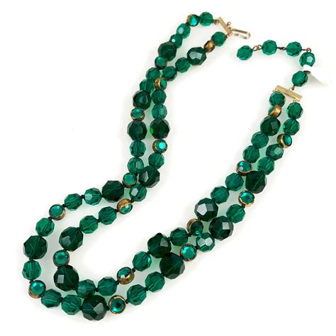 Emerald Green Swarovski Crystal Necklace Estatebeads