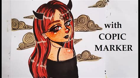 Draw A Demon Girl Character Copic Youtube