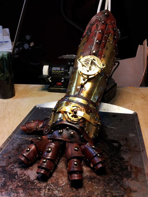 Steampunk Leather Gauntlet Cosplay Larp Costume Armor Etsy