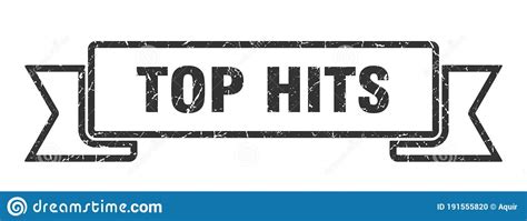 Top Hits Ribbon Top Hits Grunge Band Sign Stock Vector Illustration