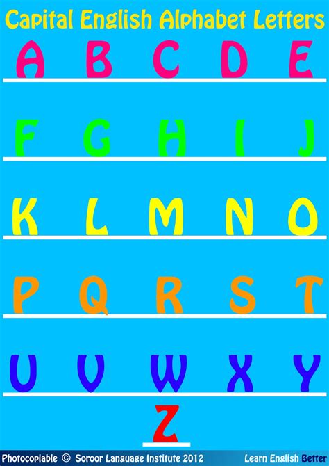 Capital And Small English Alphabet Letters Soroor Language Institute
