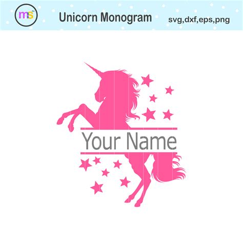 Unicorn Monogram Svg Unicorn Svg Unicorn Clip Art Crella