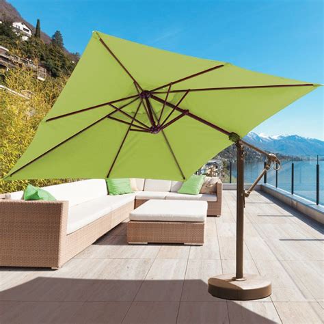 Galtech 10 Ft Square Cantilever Sunbrella Aluminum Patio Umbrella With