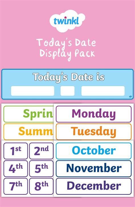 Todays Date Display Pack Classroom Displays Numeracy Display