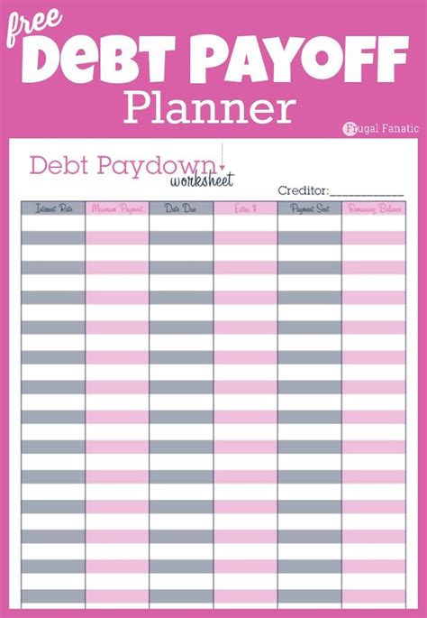 Free Debt Payoff Planner Printable
