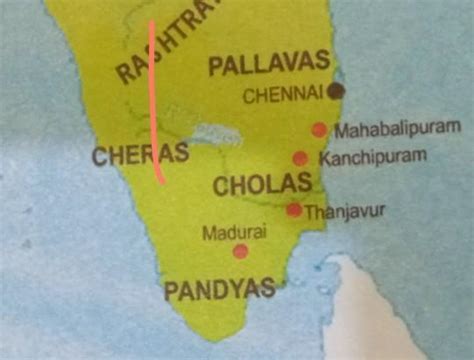 On Outline Map Of India Mark The Chola And Pandya Empire