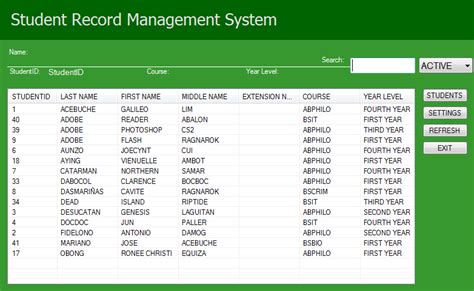 Student Record Management System Using Vbnet 2012 And Ms Access 2010