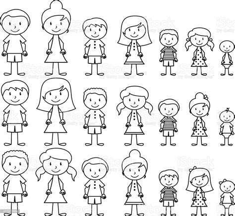 Vector Format Illustration Of Cute And Diverse Stick