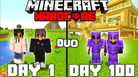 We Survived 100 Days In Hardcore Minecraft Duo Minecraft Hardcore 100 Days