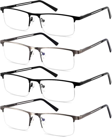 dilly vision 4 pack reading glasses for men 2 5 blue light blocking reading glasses
