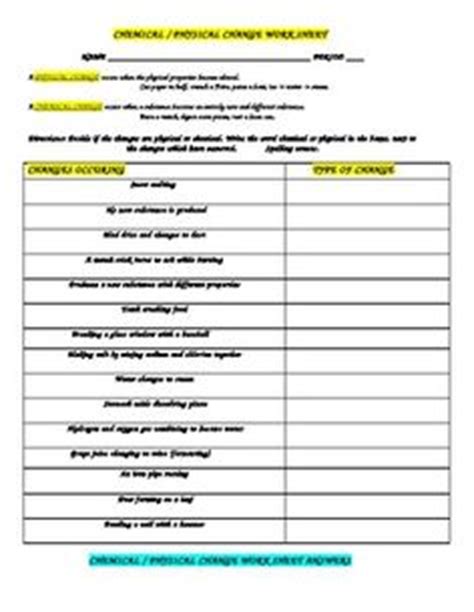 Ensure all students are ready for success after high school, the common core state standards establish clear, consistent guidelines for what every student should know and be able to do in math and english language arts from kindergarten through 12th grade. Physical and Chemical Change Worksheet | Matter | Pinterest | Chemical and physical changes ...