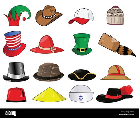 Various Hats Illustration Icons Stock Vector Image And Art Alamy