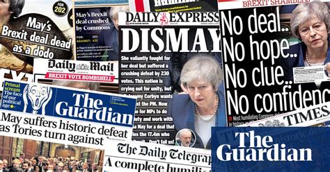 Brextinct Front Pages On Wednesday After Mays Brexit Vote Defeat