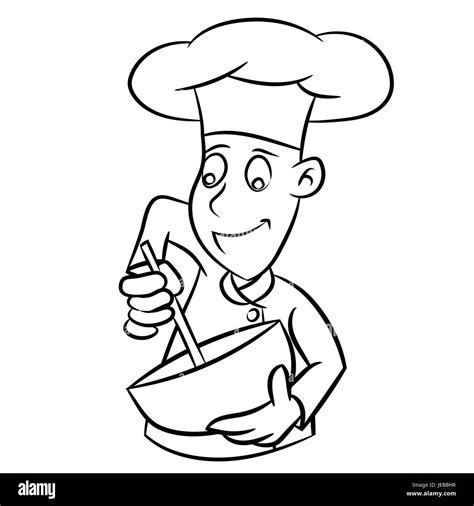 Chef Cartoon Black And White Stock Photos And Images Alamy