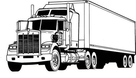 Semi Tractor Trailer Coloring Pages