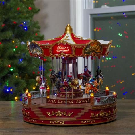 Northlight Red Lighted Carousel Centerpiece In The Christmas Decor