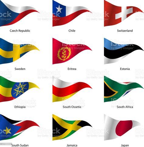 Vetores De Conjunto De Bandeiras Dos Estados Soberanos Mundo E Mais