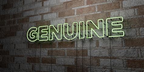 Genuine Glowing Neon Sign On Stonework Wall 3d Rendered Royalty