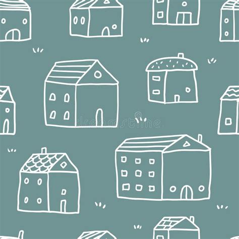 Houses Vector Seamless Pattern Stock Vector Illustration Of Abstract