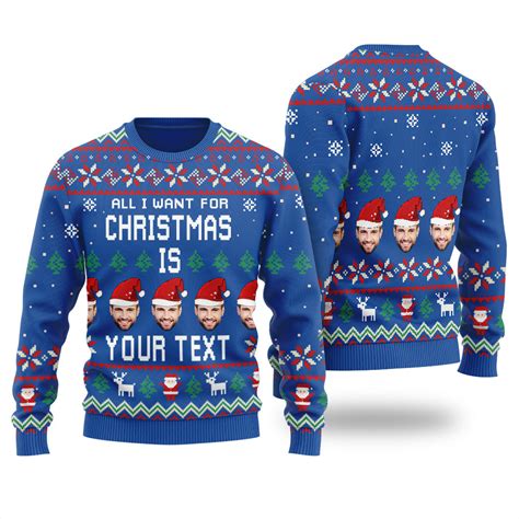 Custom Your Picture Ugly Christmas Sweater Womens