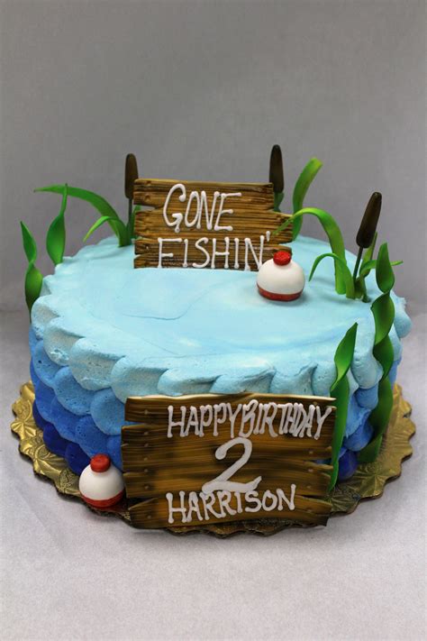 Gone Fishing Birthday Cake 🎣 Fish Cake Birthday Fishing Theme Cake