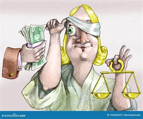 Justice Is Not Always Blind Political Cartoon Illustration Megapixl
