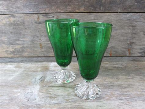 Mid Century Forest Green Anchor Hocking Glassware Anchor Hocking Glassware Glassware Vintage